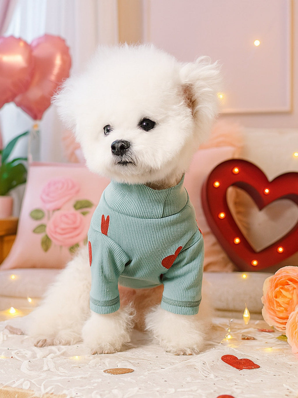 Heart Pattern Pet Sweater