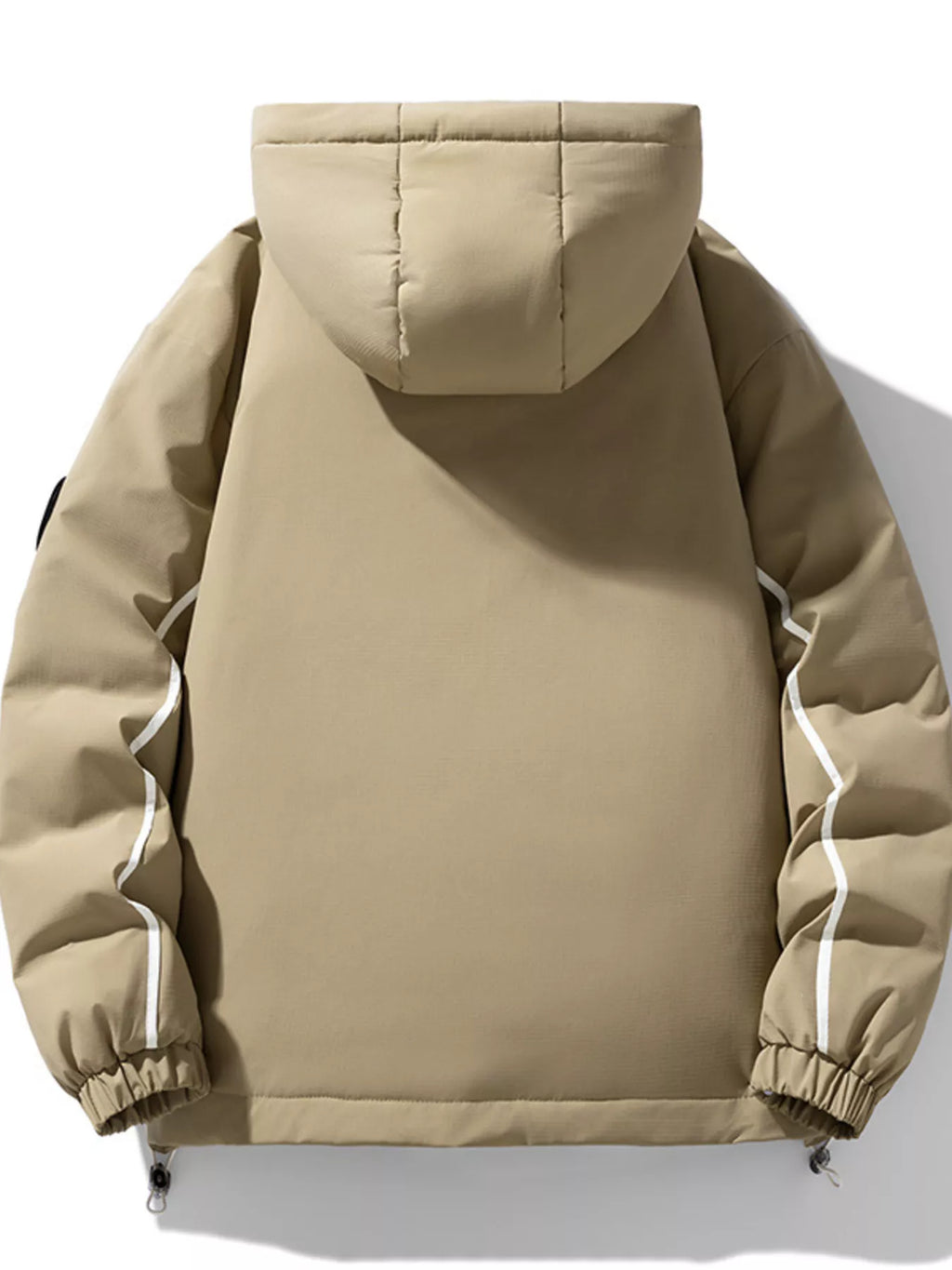 Men's Plus Size Contrast Hooded Puffer Jacket
