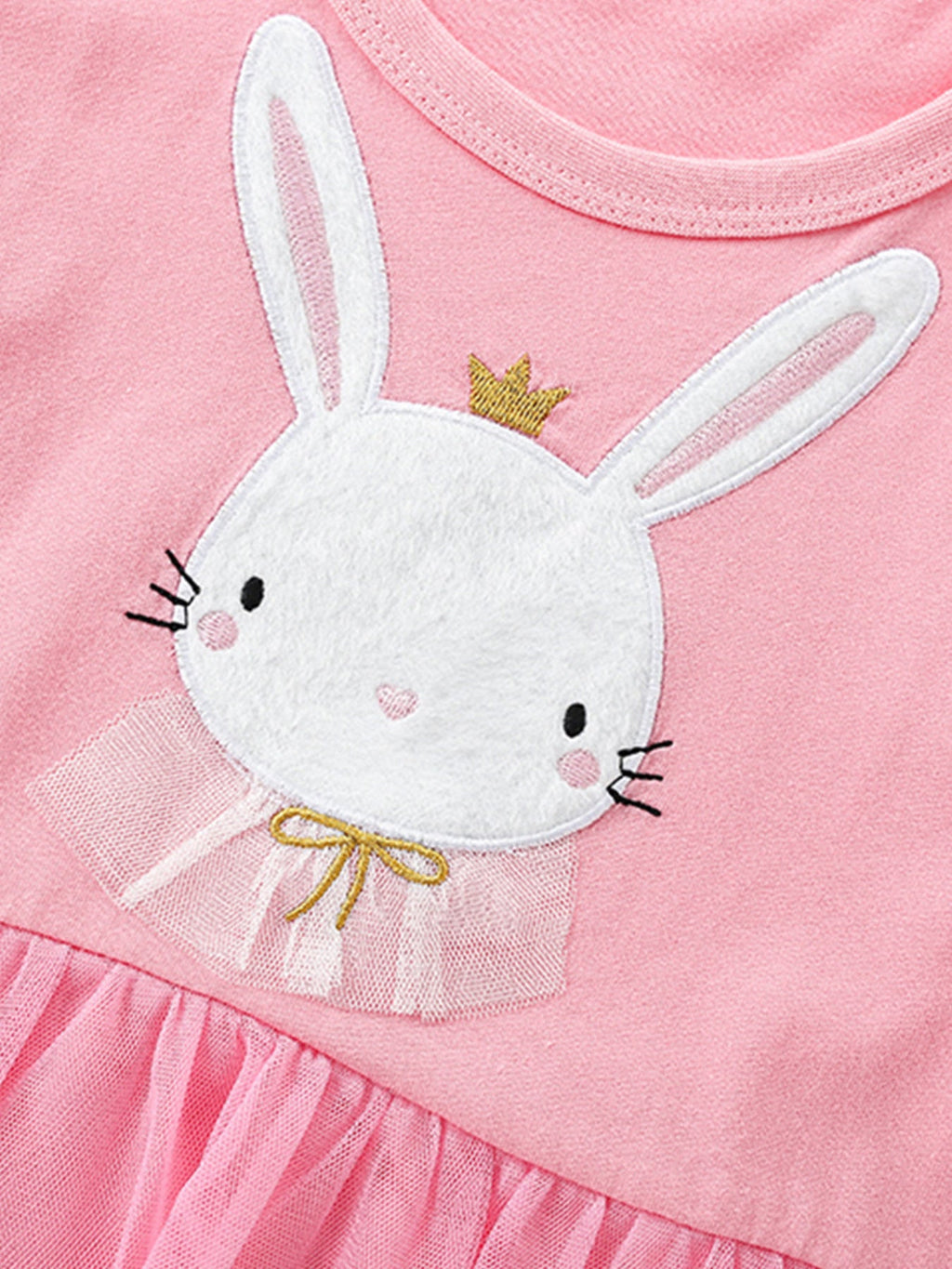 Children's Bunny Round Neck Short Sleeve Dress