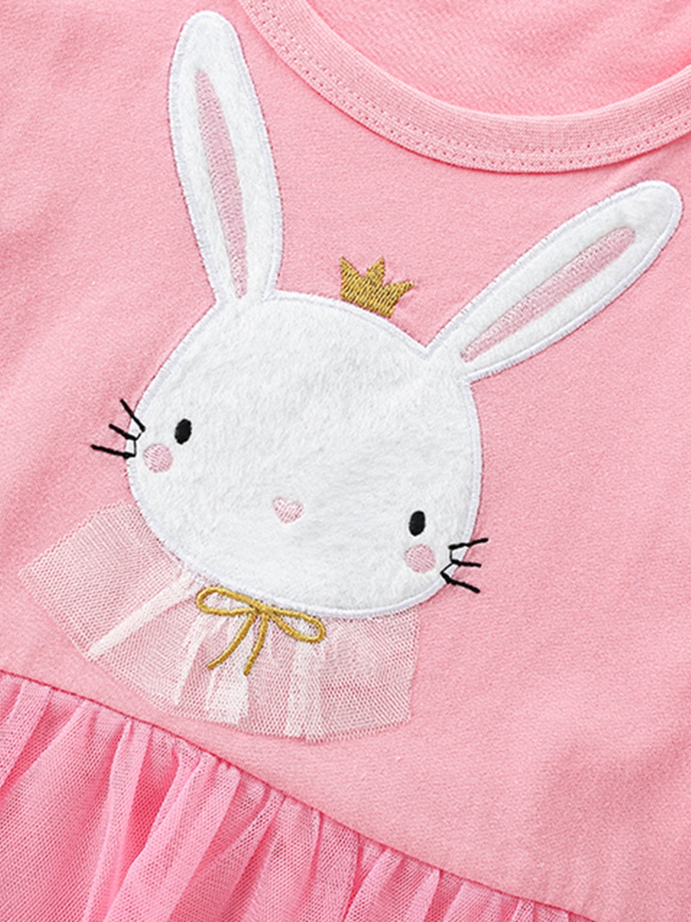 Children's Bunny Round Neck Short Sleeve Dress