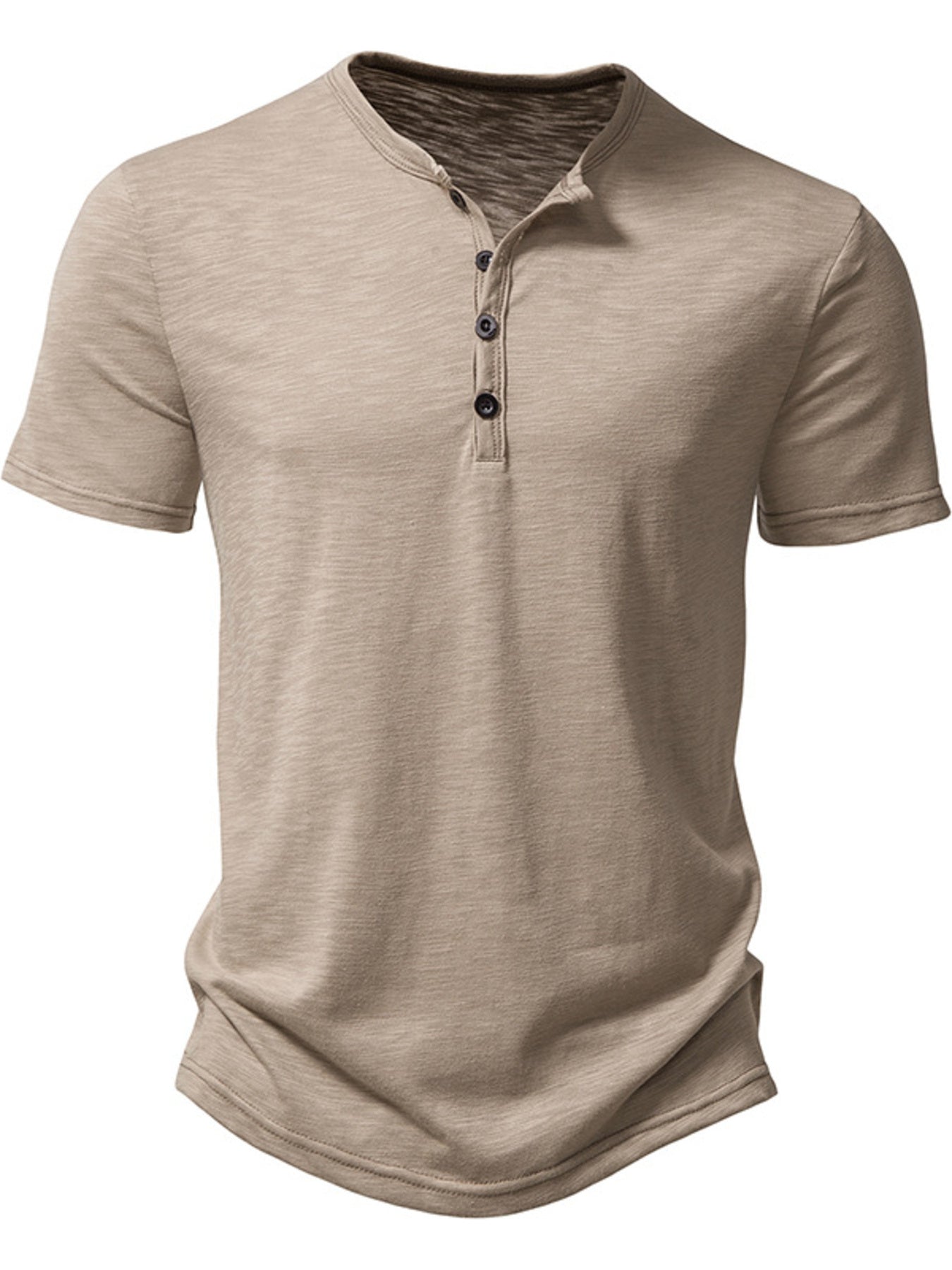 Men's Casual Button Detail T-Shirt
