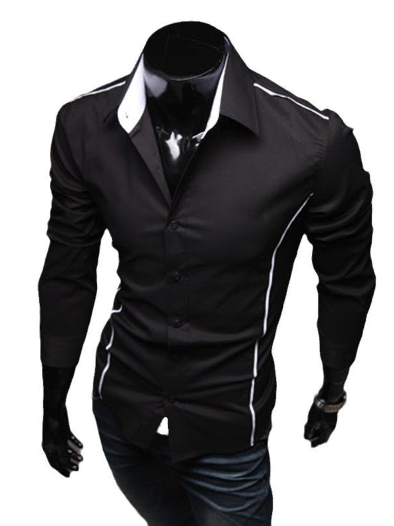 Men's Plus Size Slim Fit Long Sleeve Shirt