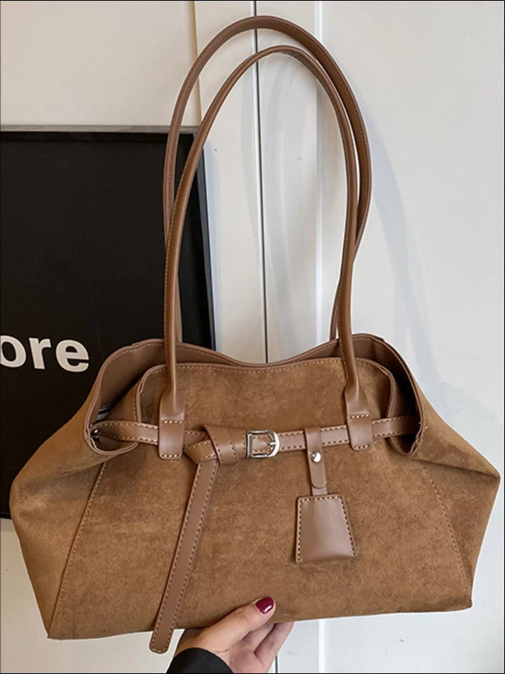 Lightweight Suede Shoulder Bag