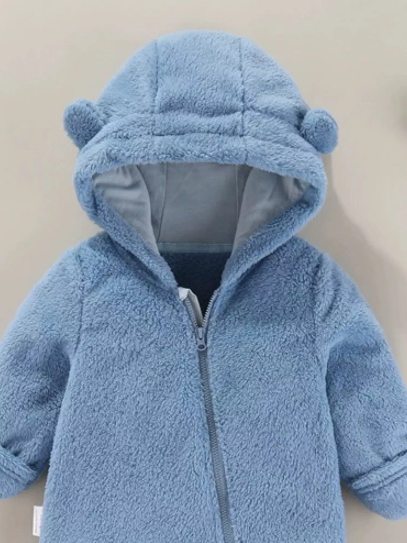 Children's Cozy Bear Hooded Fleece One-Piece