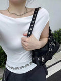 Buckled Accent Shoulder Bag
