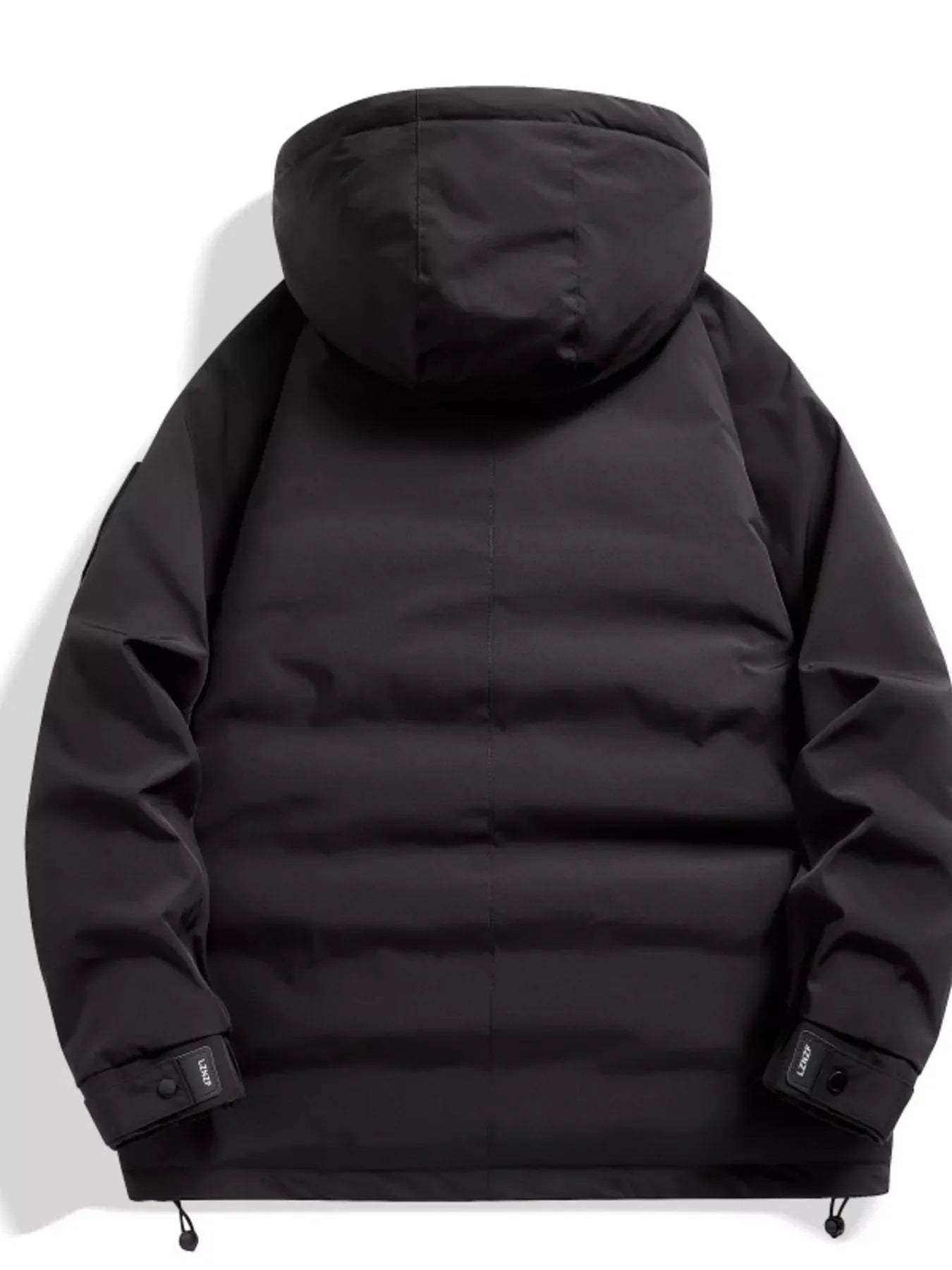 Men's Plus Size Hooded Snap Down Jacket