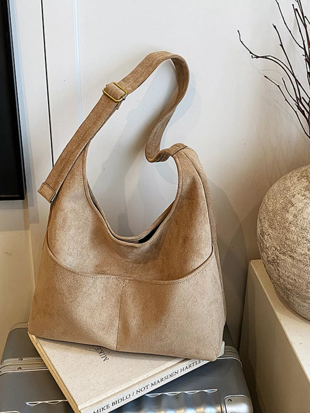 Minimalist Suede Shoulder Bag