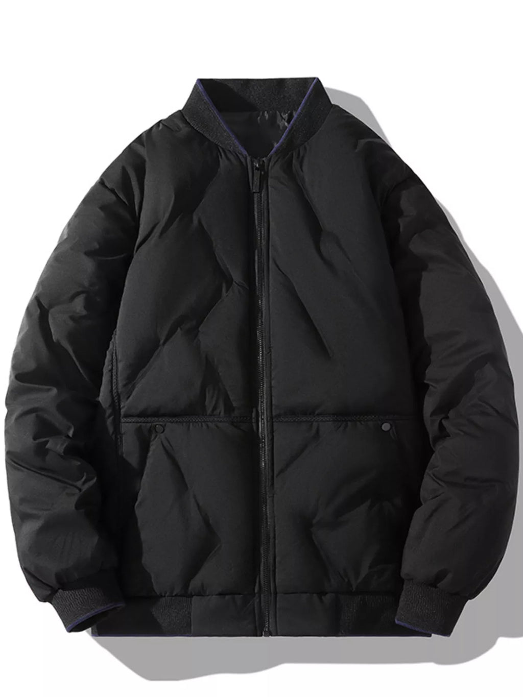 Men's Plus Size Padded Zip Up Bomber Jacket