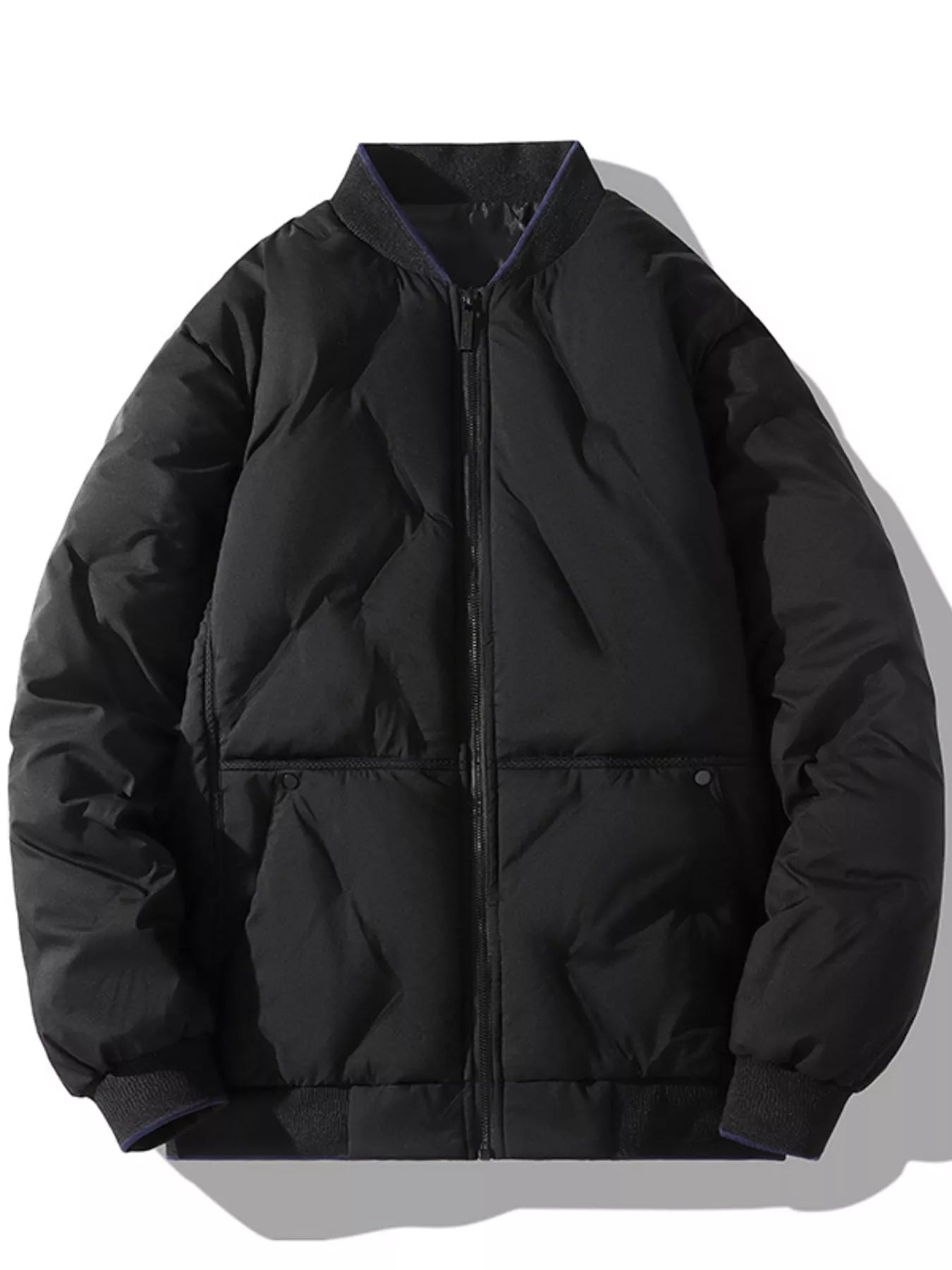 Men's Plus Size Padded Zip Up Bomber Jacket