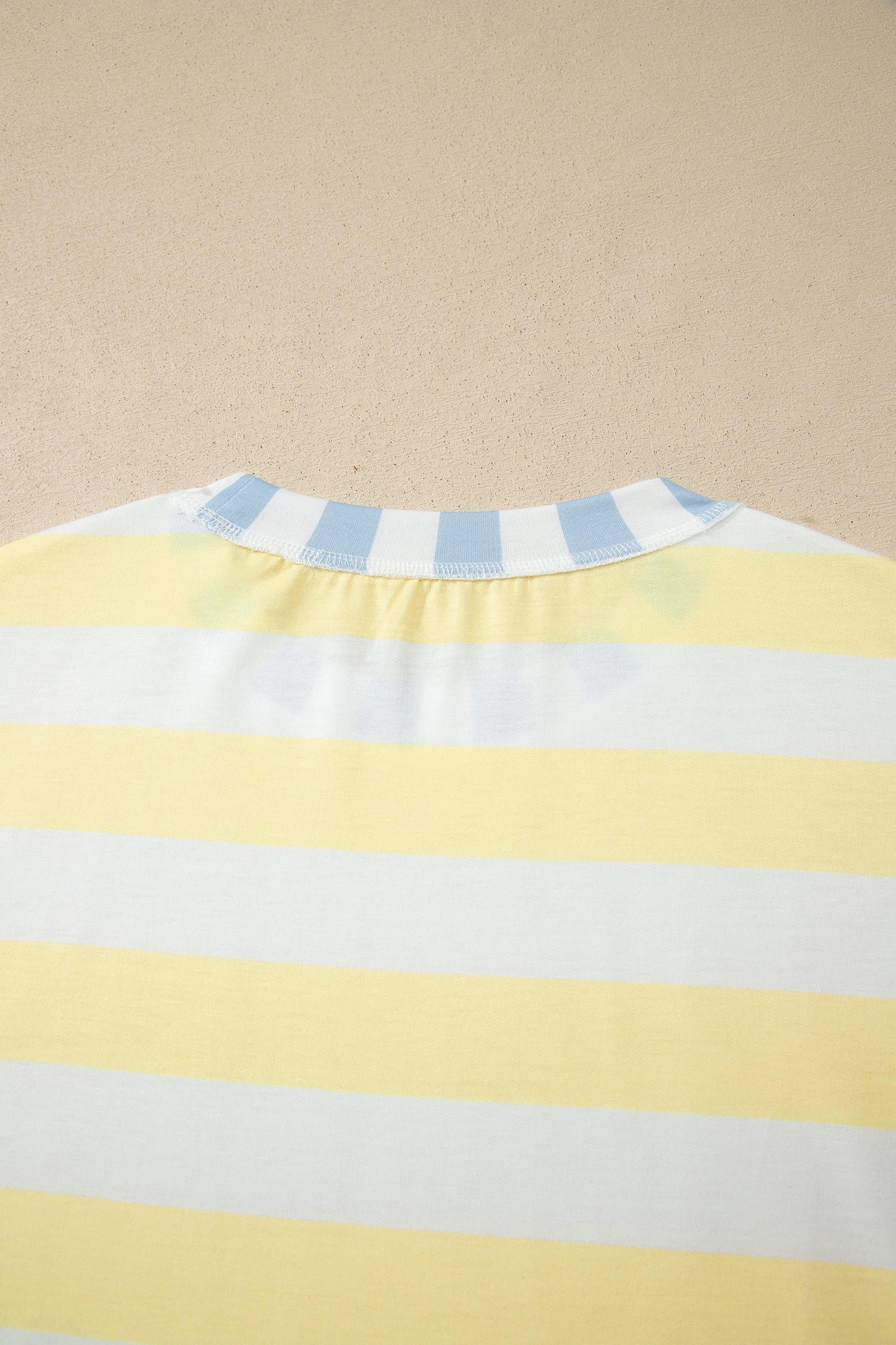 Yellow Stripe Exposed Seam Contrast Patchwork Oversized Top