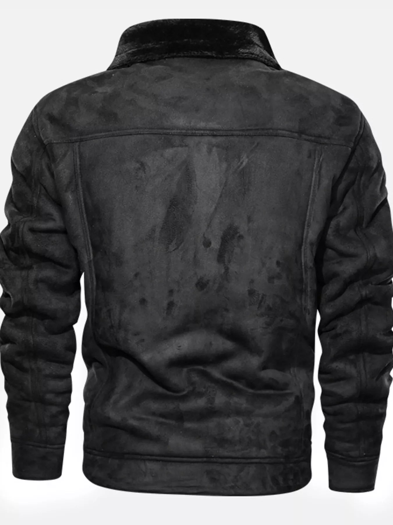Men's Plus Size Sherpa Lined Button Up Jacket