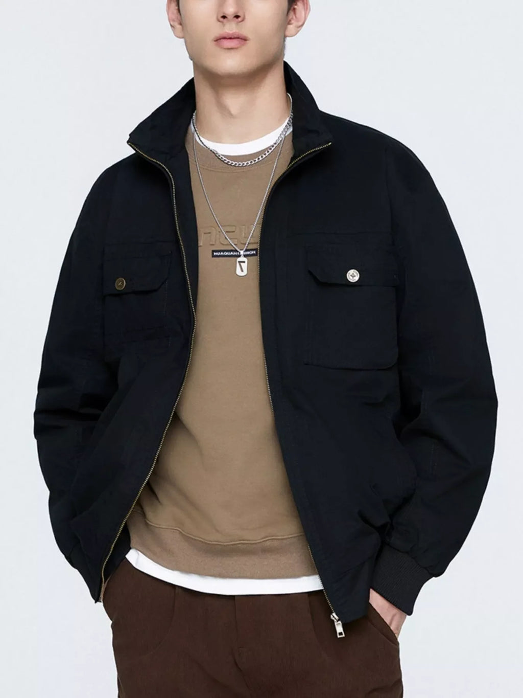 Men's Plus Size Casual Lightweight Zip-Up Jacket