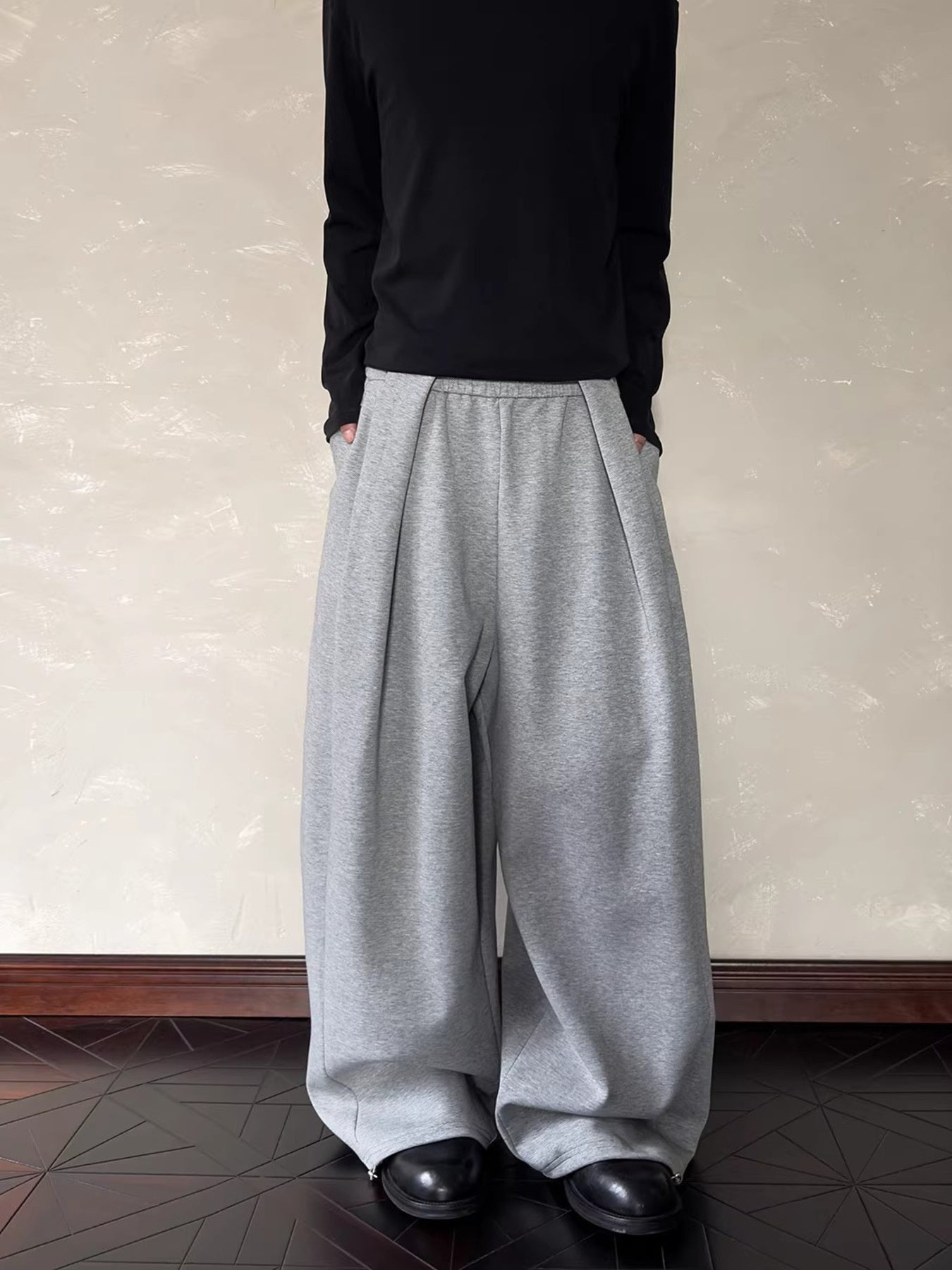 Men's Wide Leg Elastic Waist Casual Pants