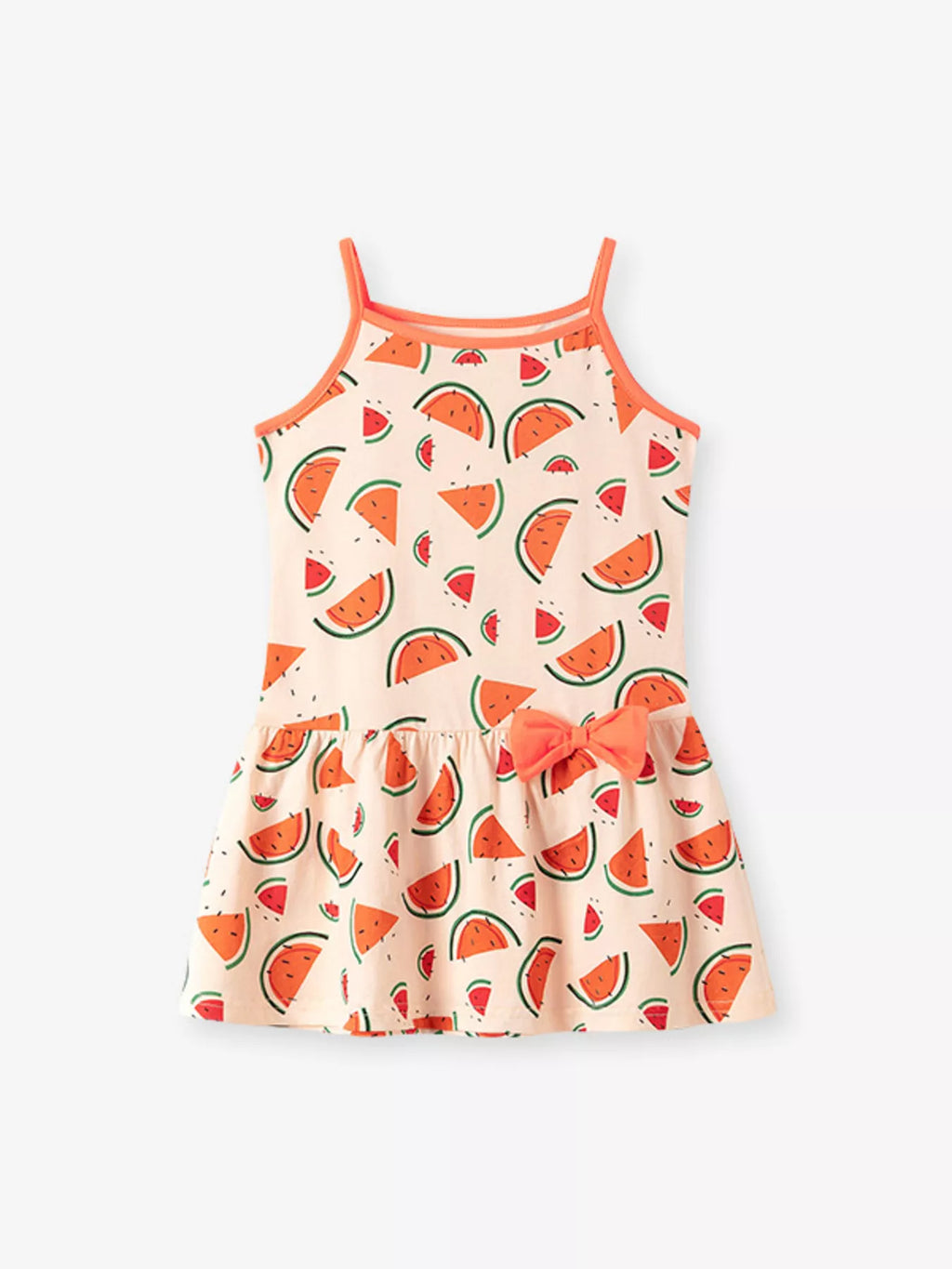 Children's Bow Printed Sleeveless Casual Dress