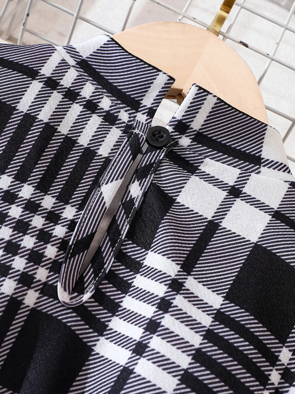 Children's Plaid Print Long Sleeve Dress
