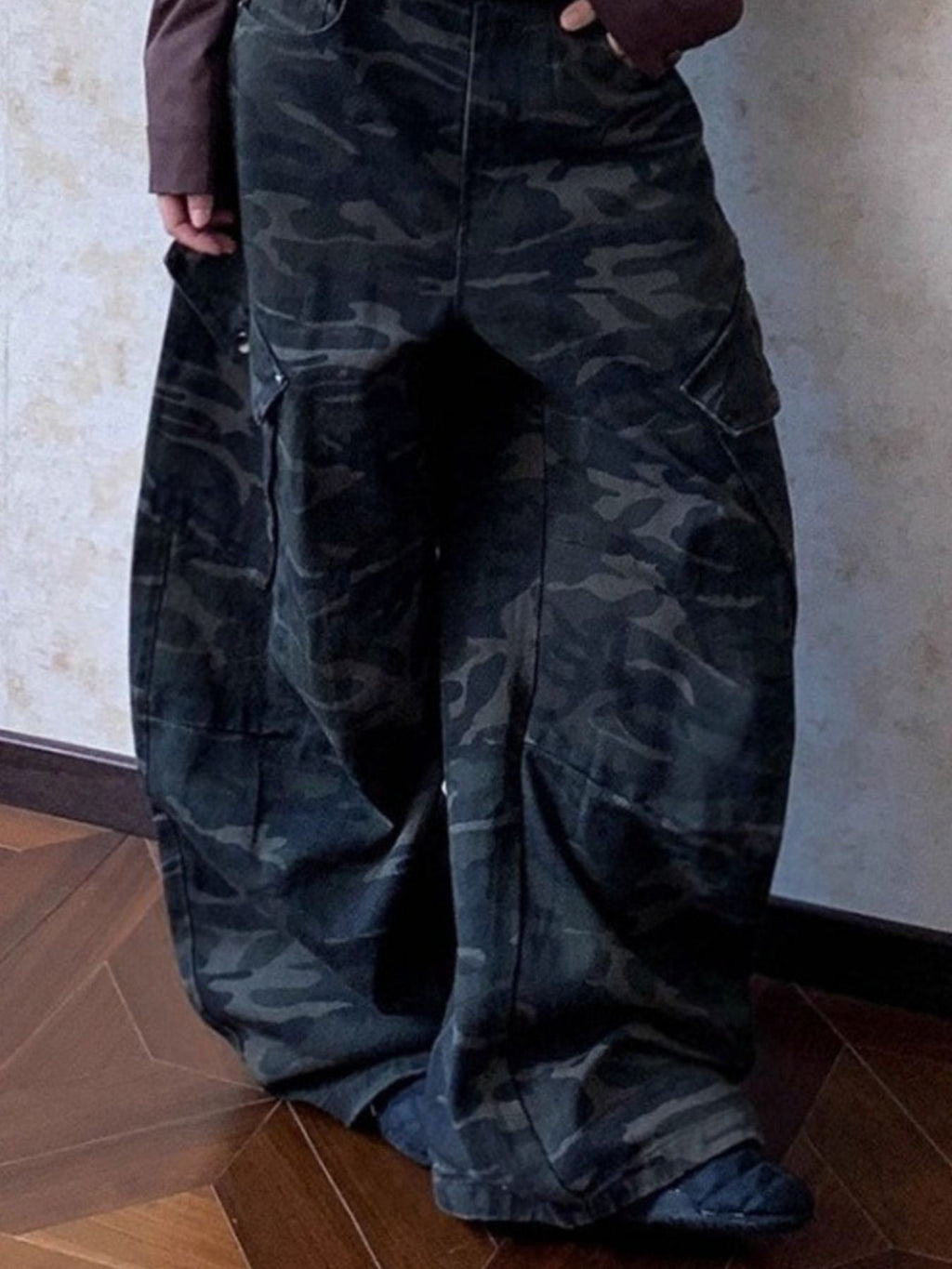 Men's Full Size Camo Print Wide Leg Jeans Plus Size