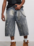 Men's Full Size Washed Loose Fit Denim Shorts Plus Size