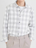 Men's Full Size Casual Plaid Button Up Shirt Plus Size