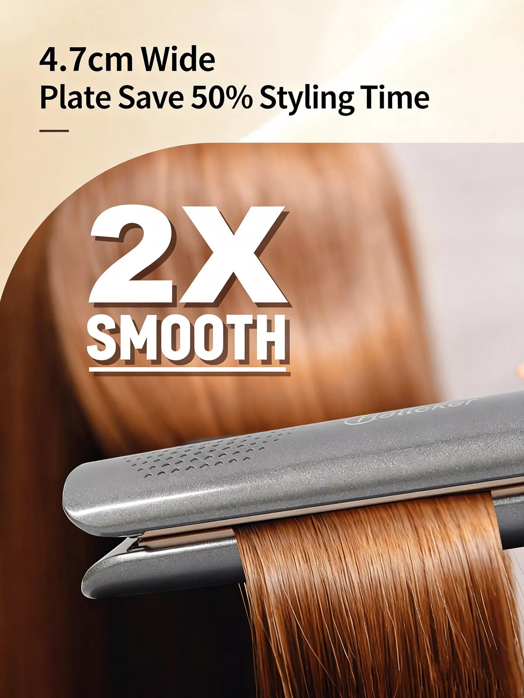 Curling and Straightening Hair Iron with Temperature Control