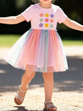 Children's Floral Rainbow Tulle Dress