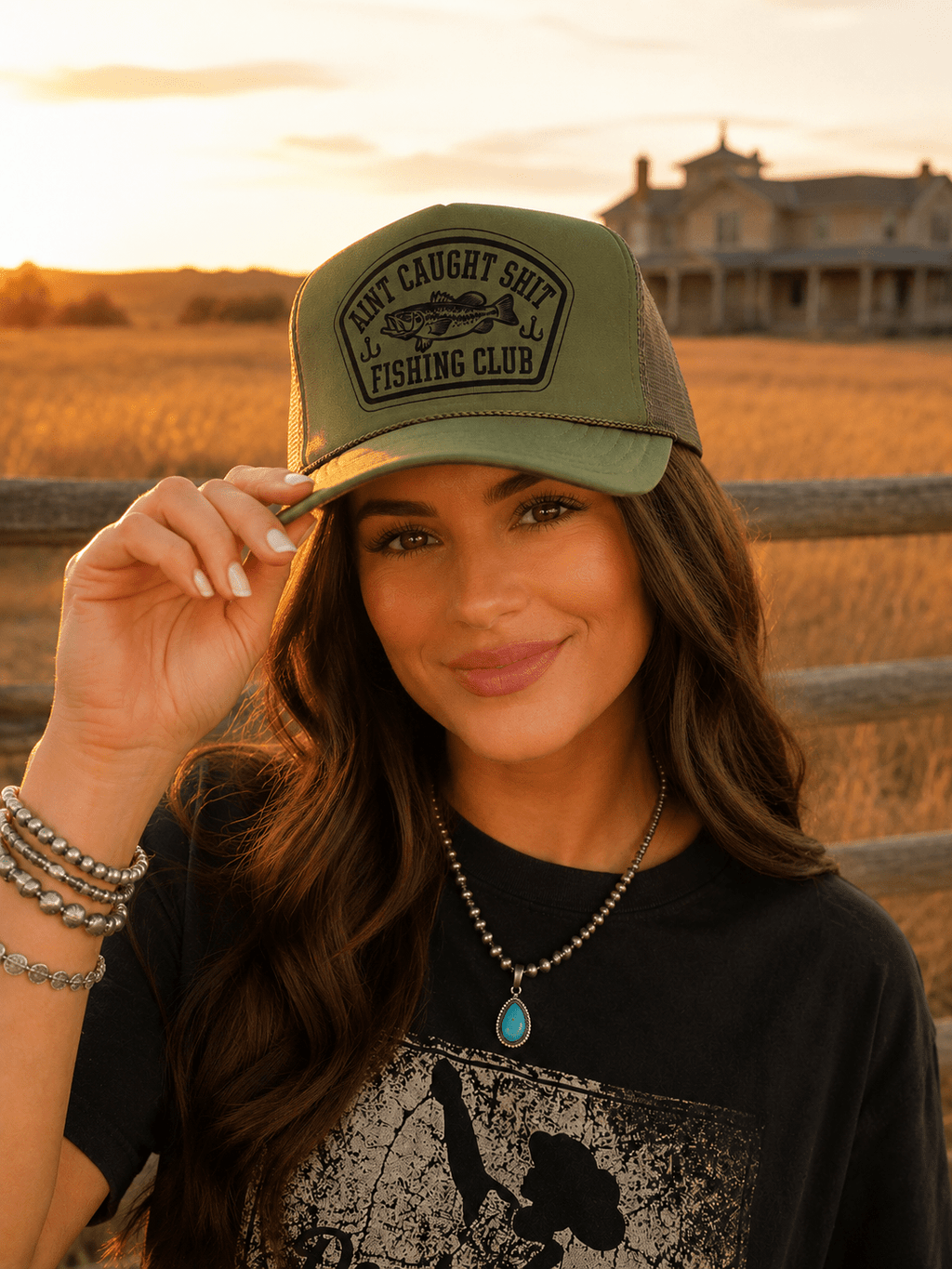 Aint Caught Shit Fishing Club Trucker Hat