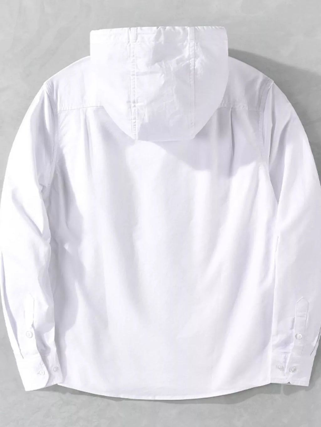 Men's Plus Size Striped Trim Hooded Casual Shacket
