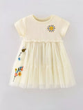 Children's Cute Embroidered Tulle Tiered Dress