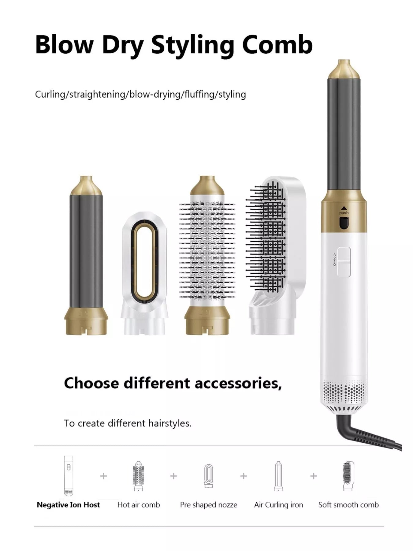 5-in-1 Interchangeable Hot Air Brush