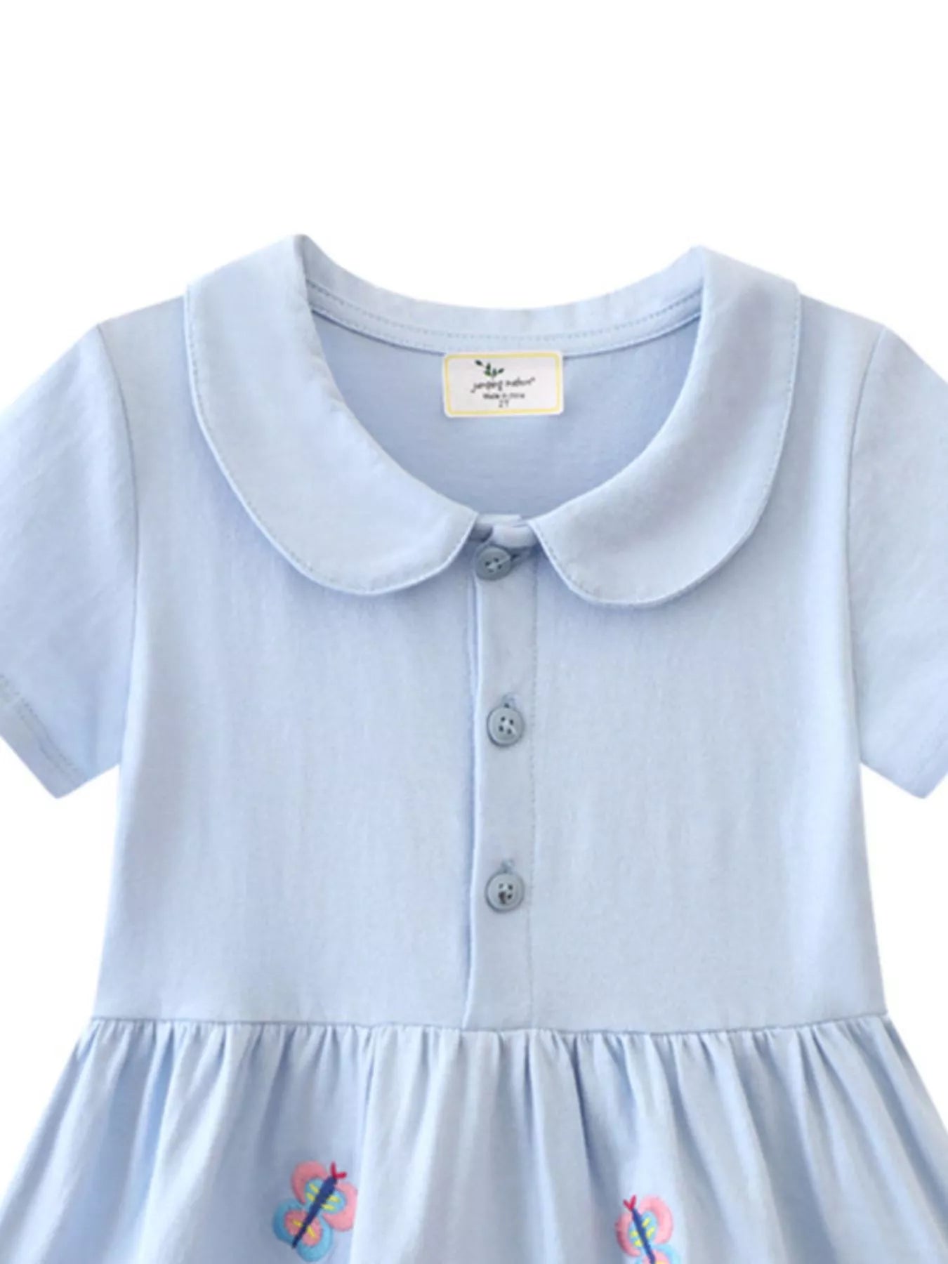 Children's Butterfly Floral Peter Pan Collar Dress