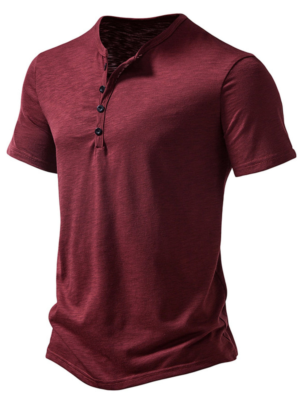 Men's Casual Button Detail T-Shirt