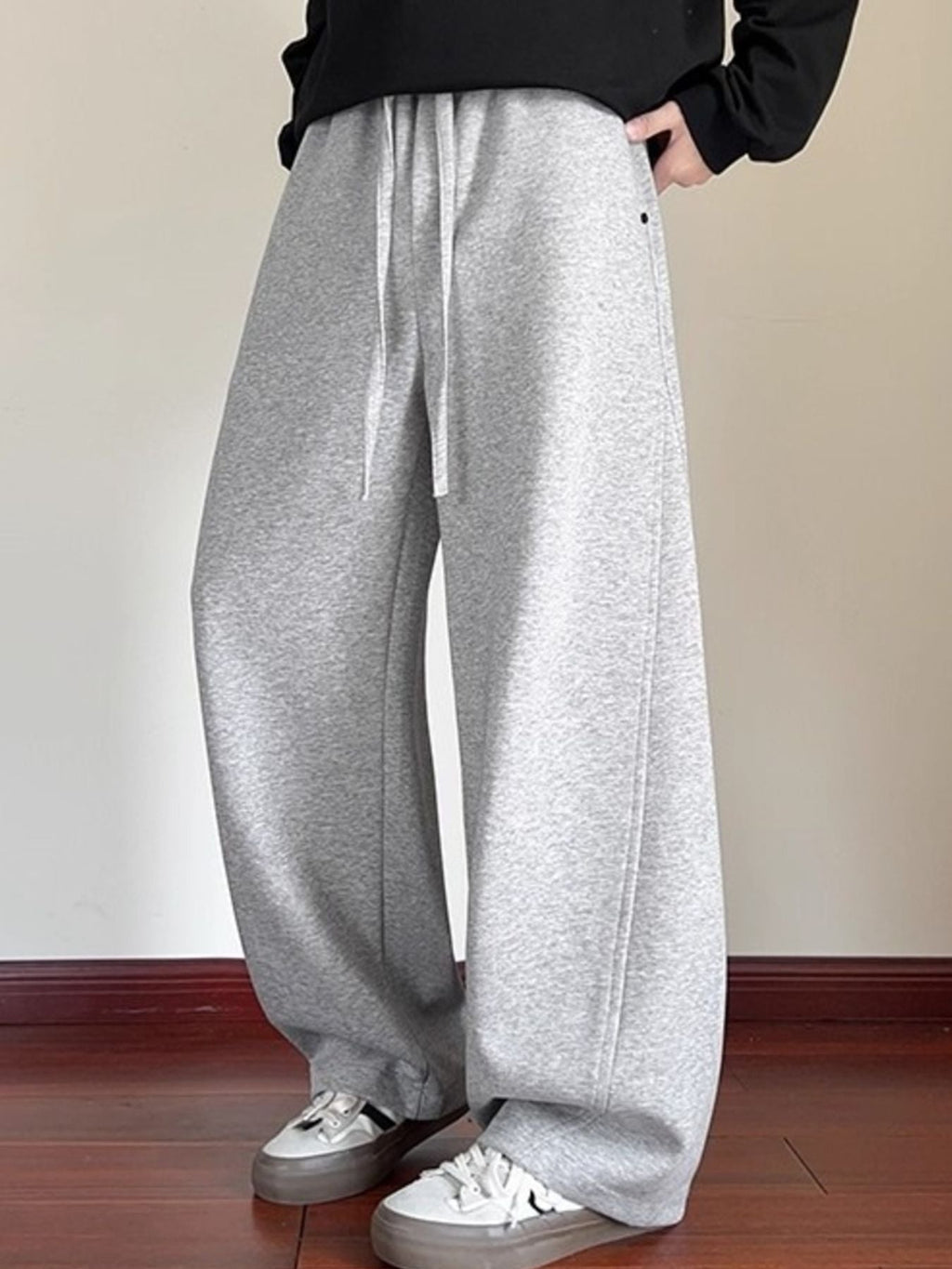 Men's Plus Size Drawstring Wide Leg Pants