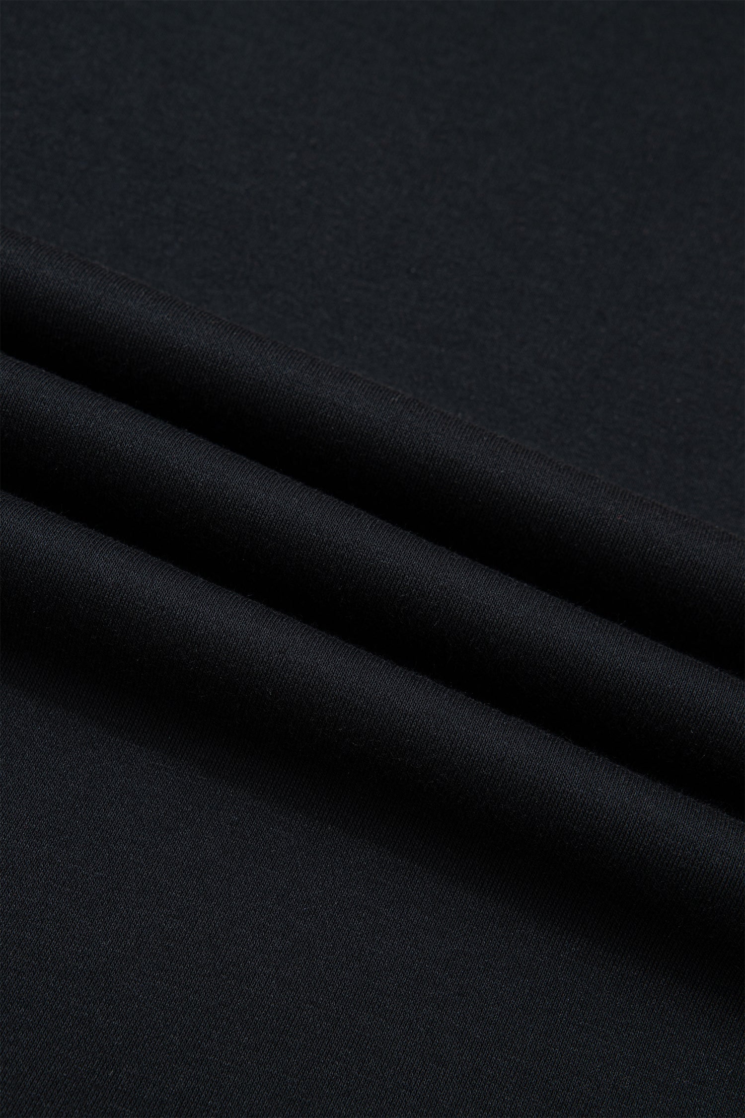 Black Solid Color Dropped Shoulder Long Sleeve Top