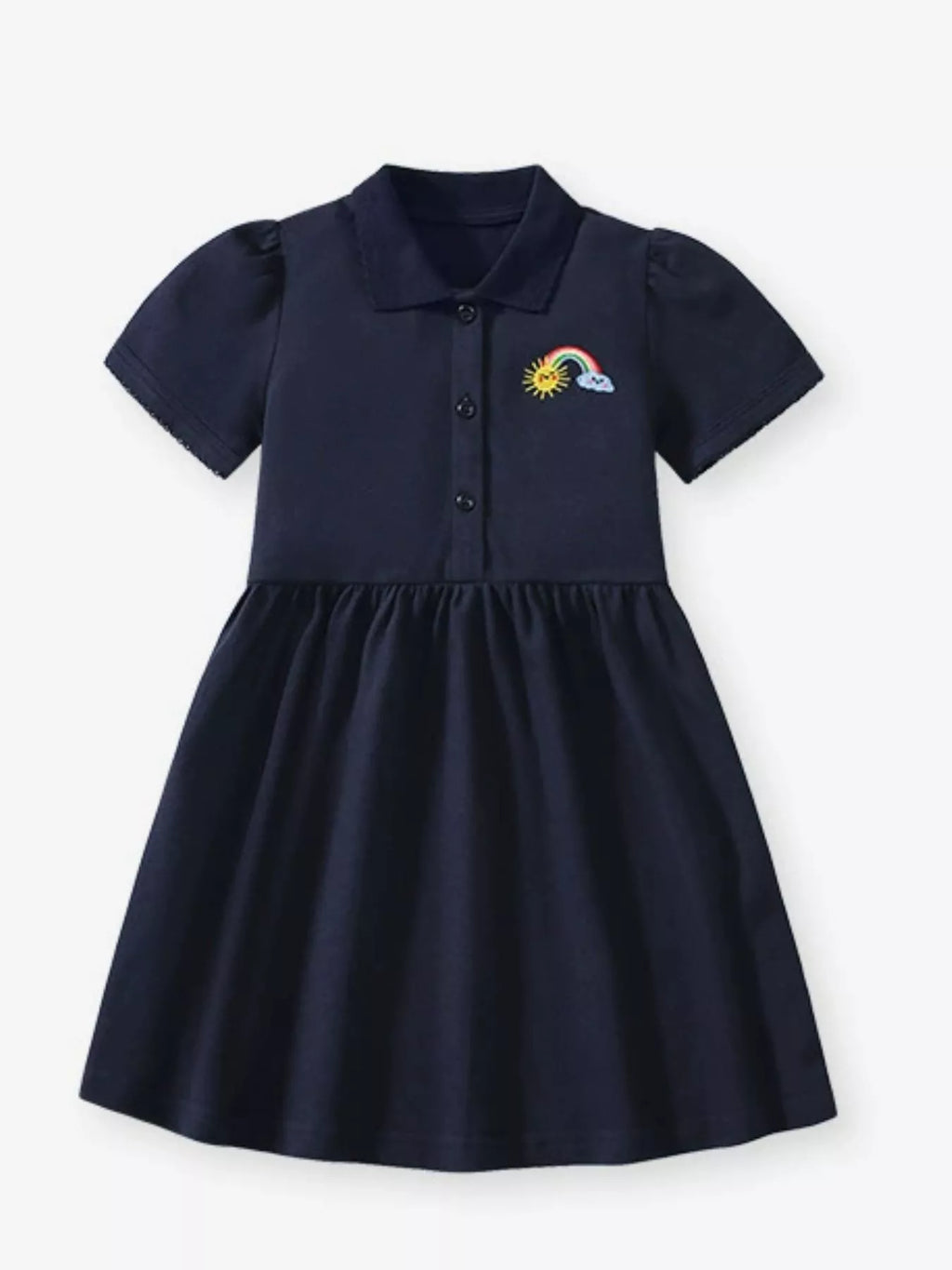 Children's Embroidered Rainbow Polo Dress