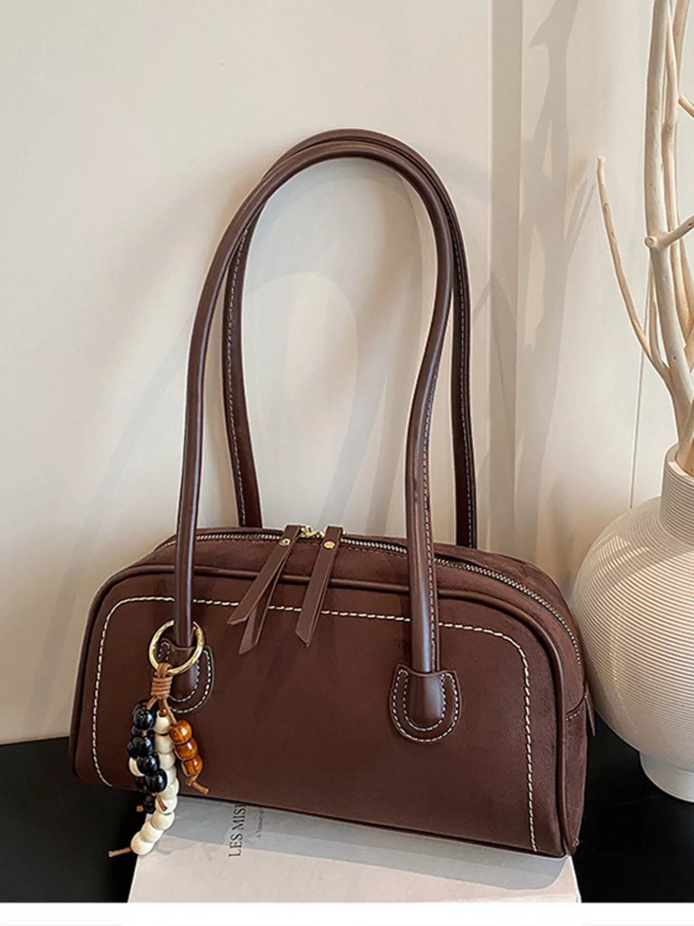 Zipper Closure Shoulder Bag