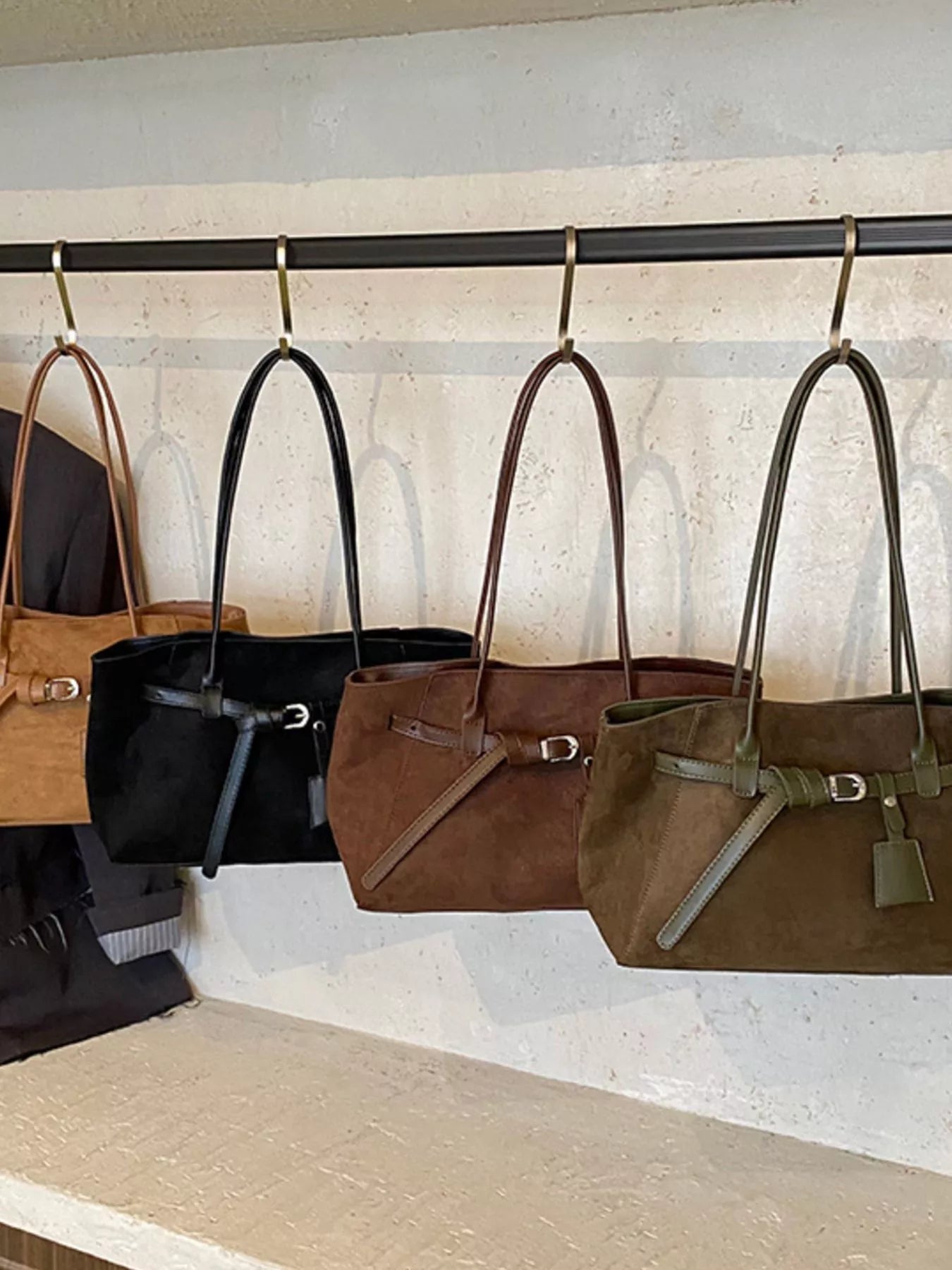 Lightweight Suede Shoulder Bag