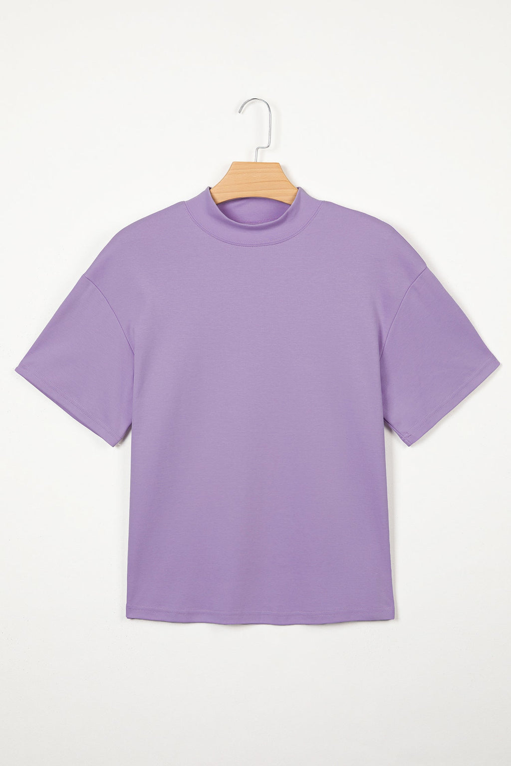 Sachet Pink Solid Color High Neck Oversize Tee
