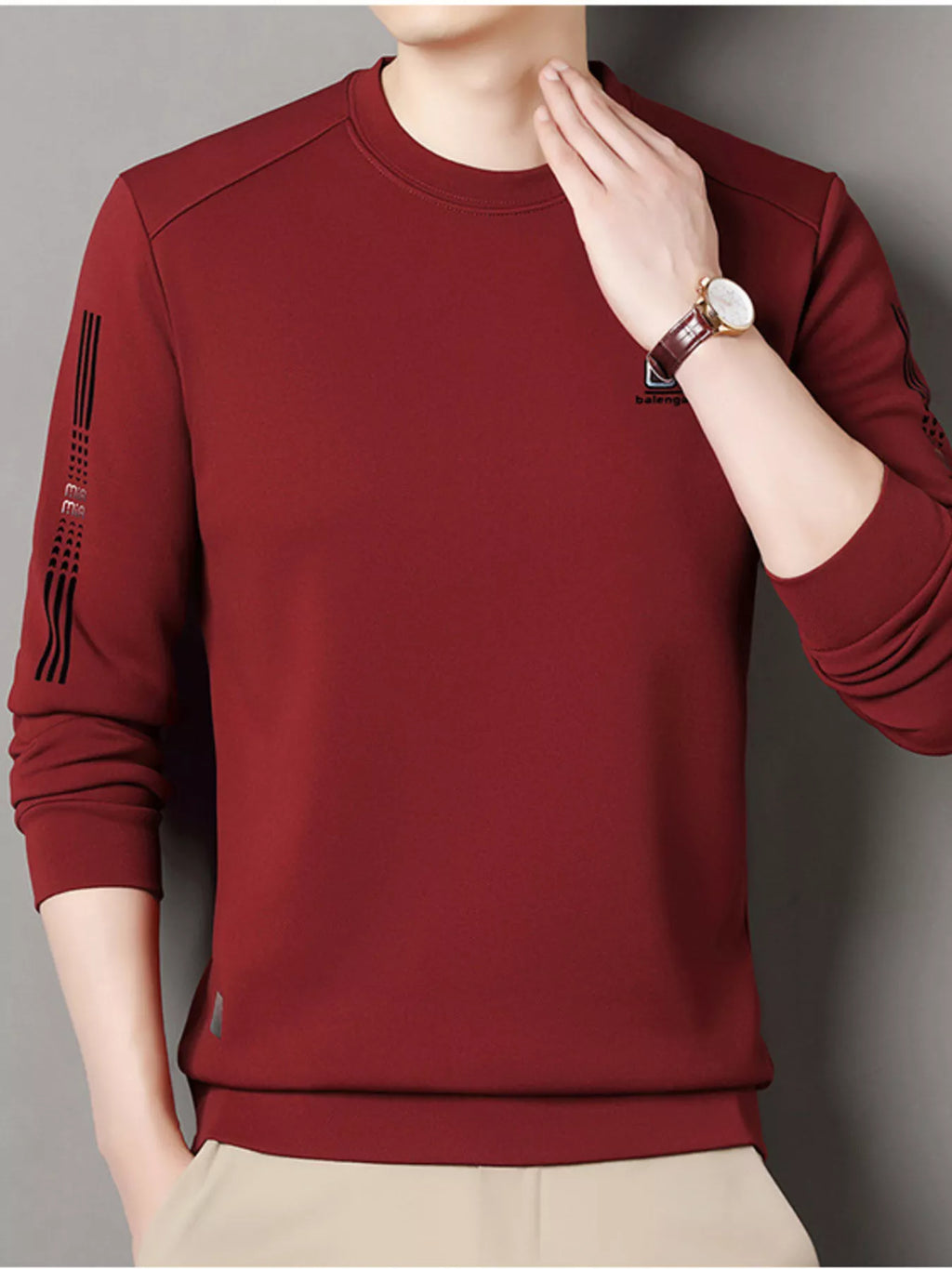 Men's Plus Size Casual Long Sleeve T-Shirt