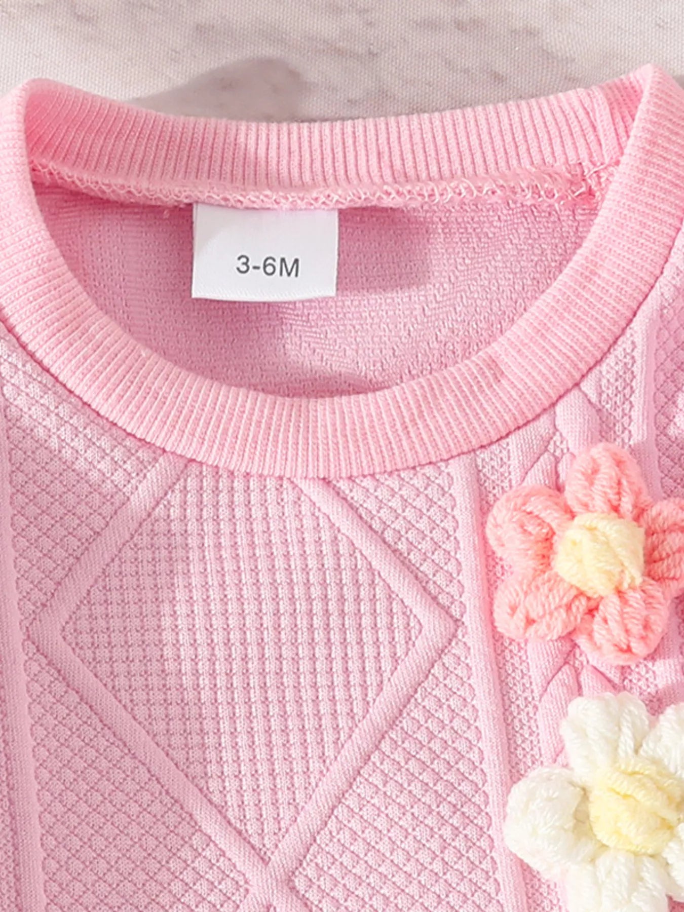 Children's Floral Applique Top and Pants Set