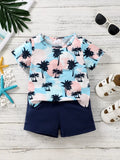 Children's Tropical Palm Tree Print Outfit Set