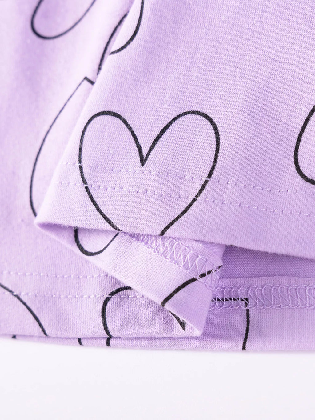 Children's Heart Print Ruffle Sleeve Casual Dress