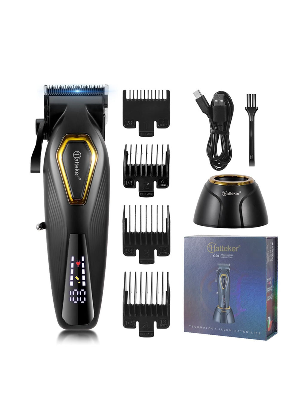 Cordless Hair Clipper with LED Display
