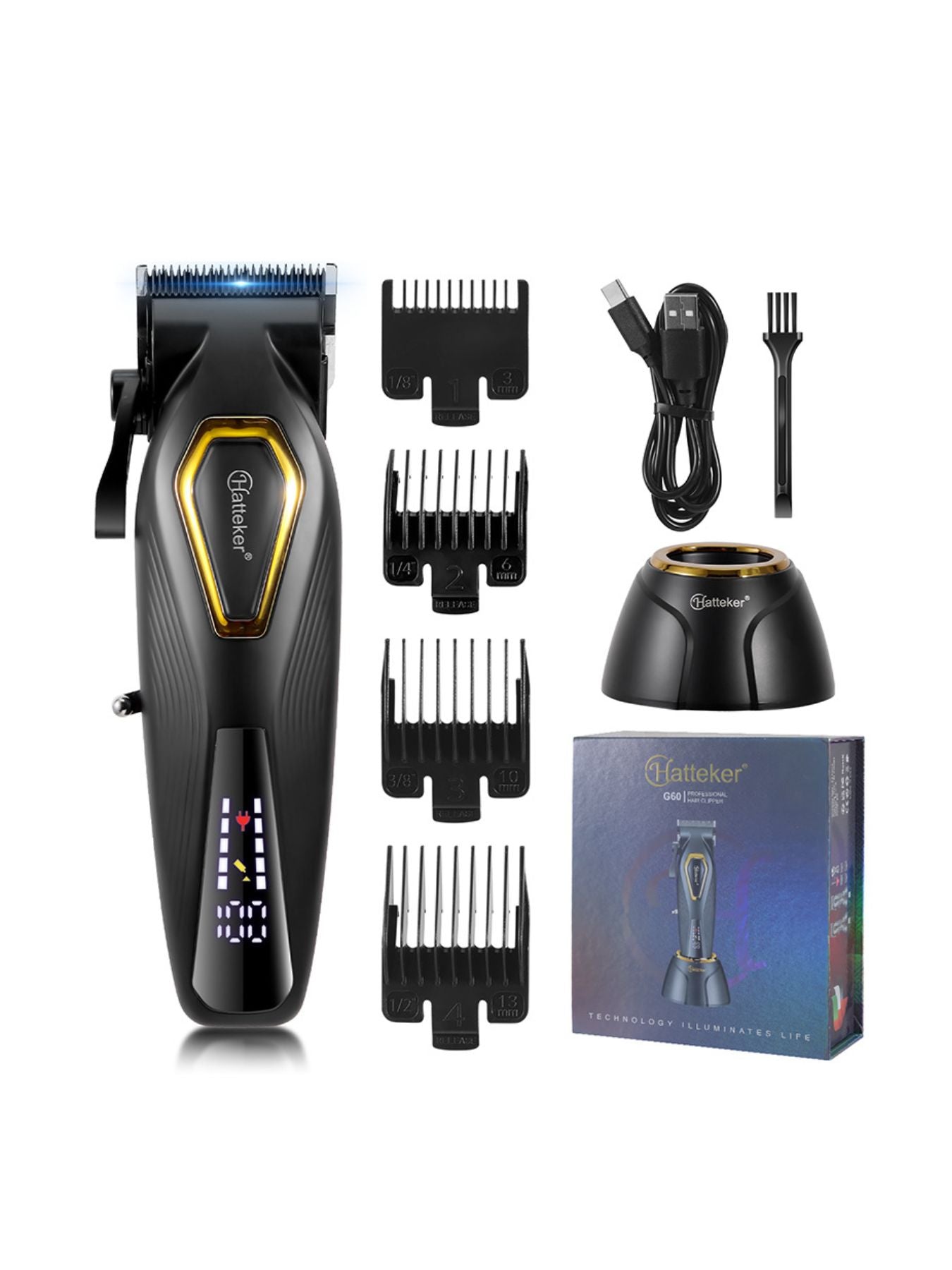 Cordless Hair Clipper with LED Display
