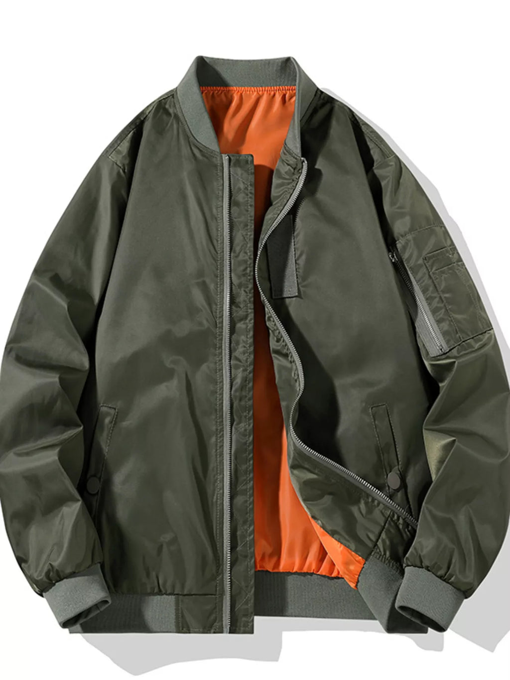 Men's Plus Size Zip Up Lightweight Bomber Jacket