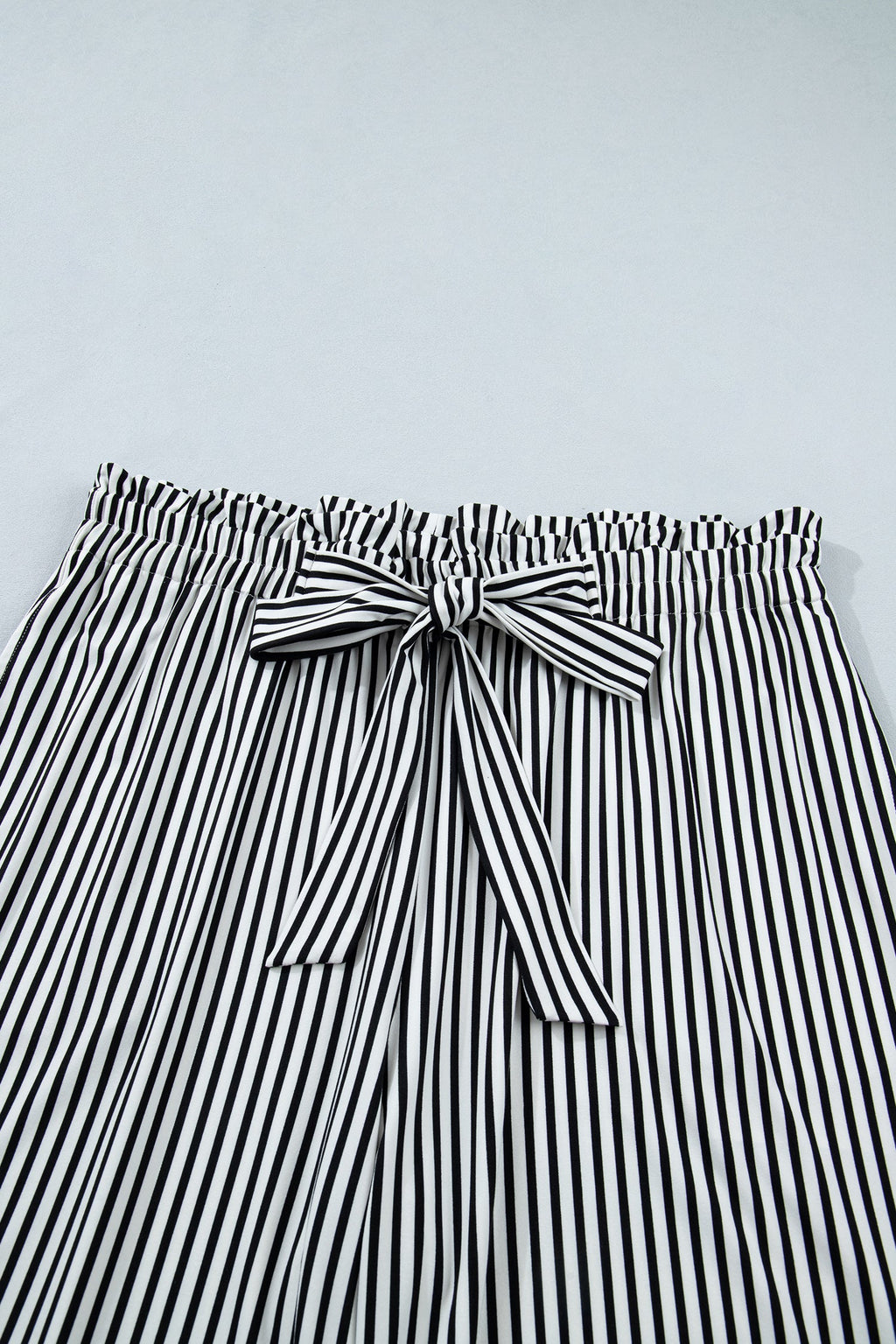 Black Stripe Plus Size Loose Straight Casual Pants