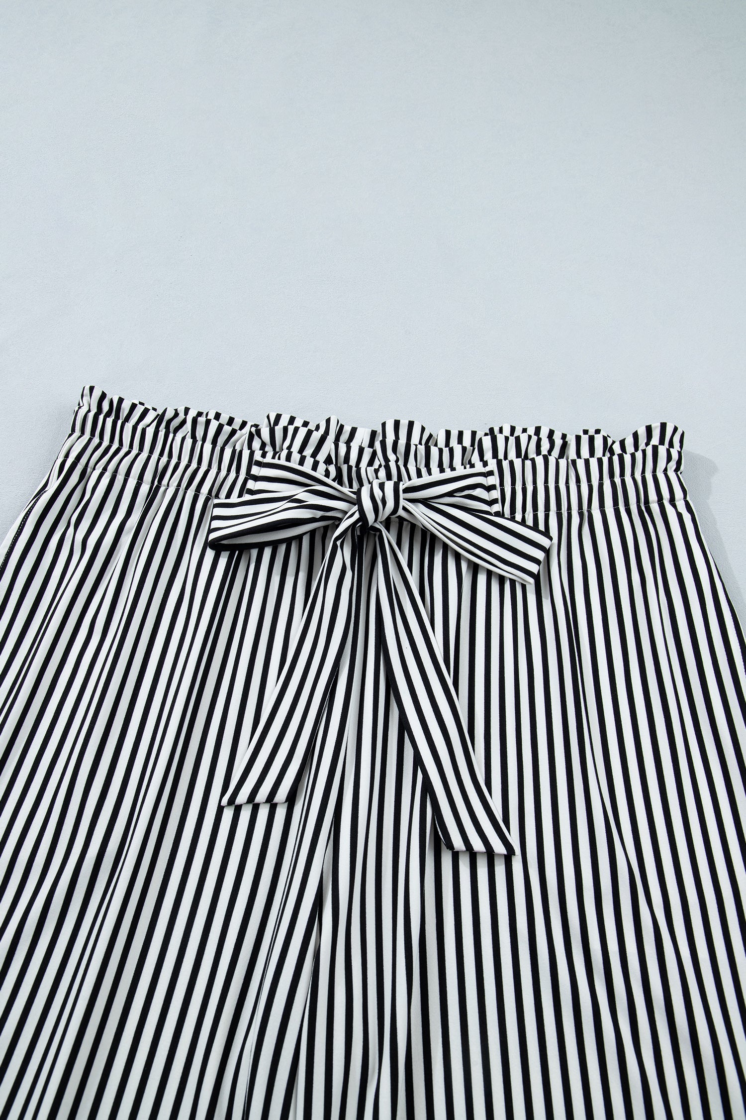 Black Stripe Plus Size Loose Straight Casual Pants