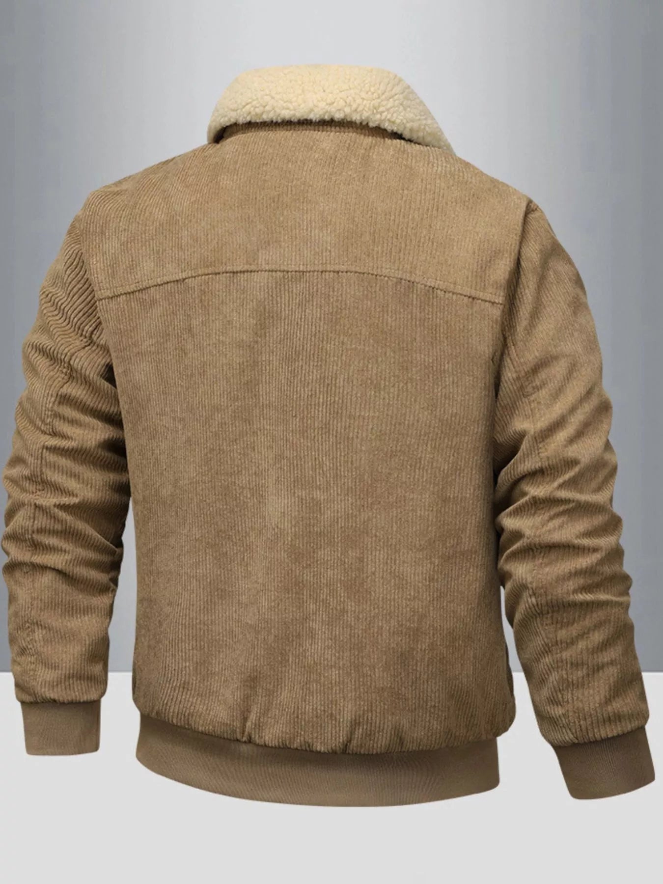 Men's Full Size Corduroy Sherpa Lined Winter Jacket Plus Size