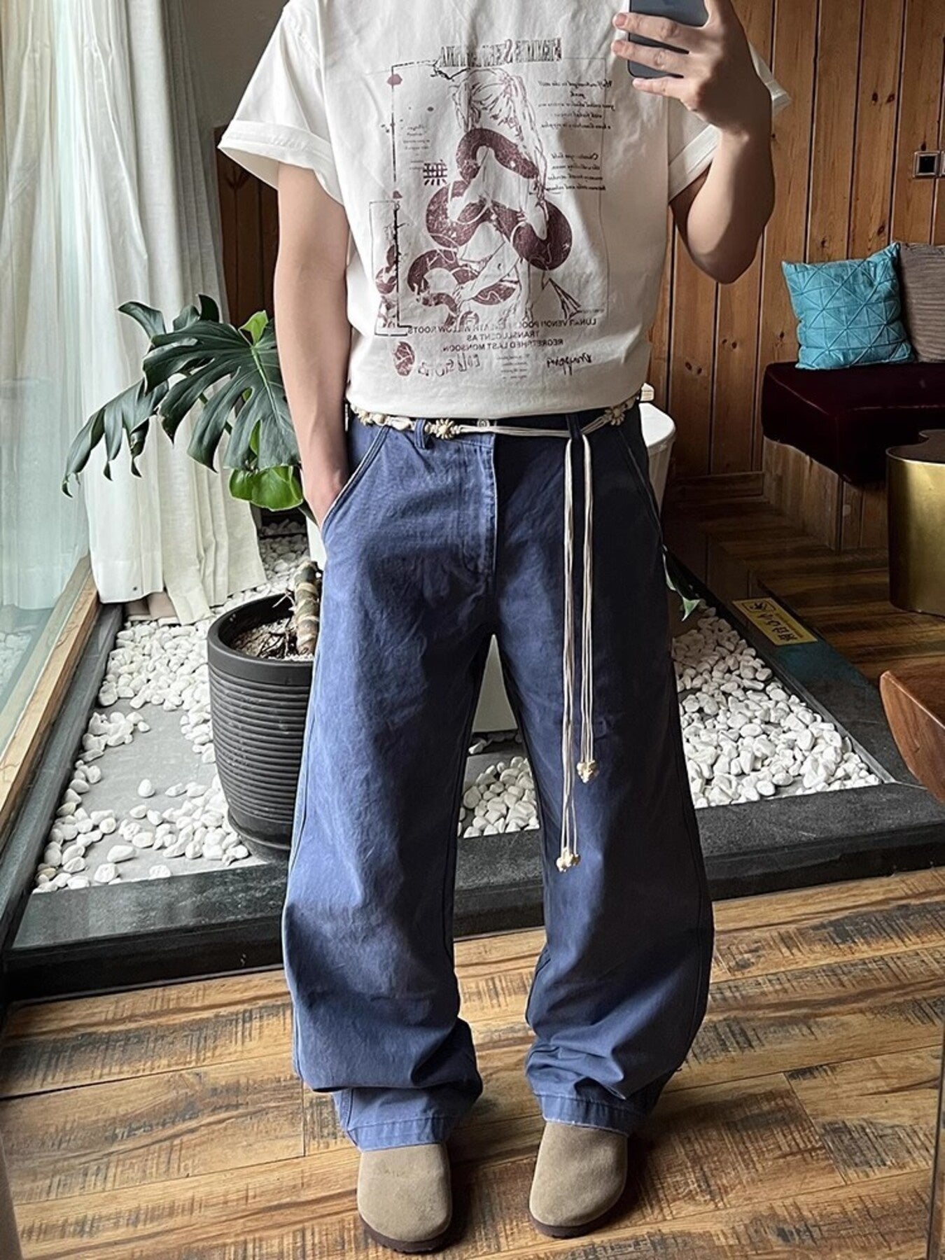 Men's Full Size Wide Leg Pants Plus Size