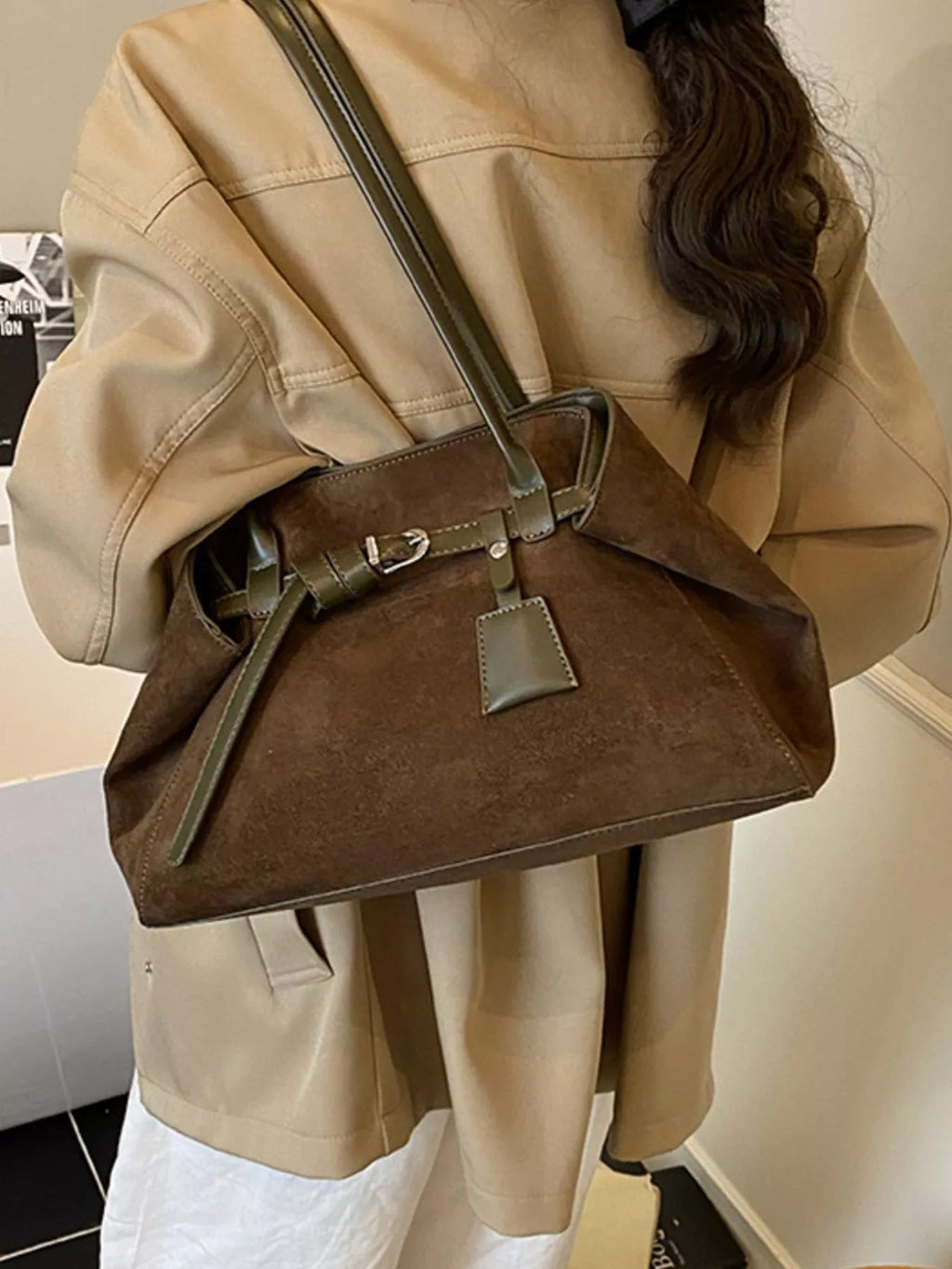 Lightweight Suede Shoulder Bag