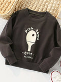 Children's Ping-Pong Graphic Casual Sweatshirt