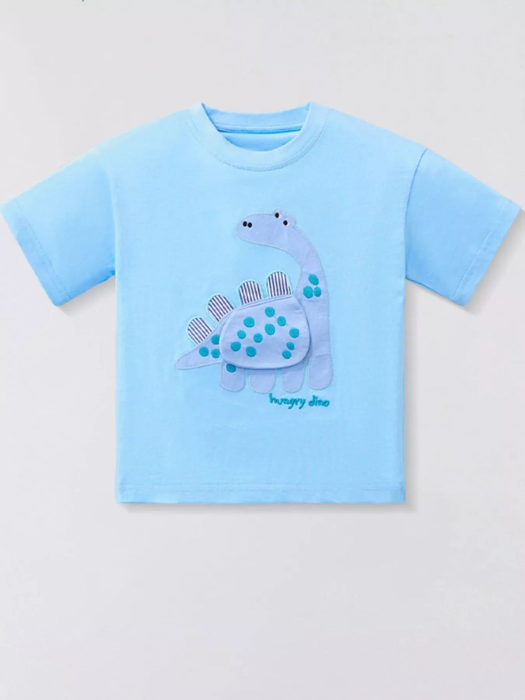 Children's Dinosaur Applique Short Sleeve T-Shirt